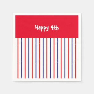 "Red, White and Blue Gappy 4th" Cocktail Napkins Serviette