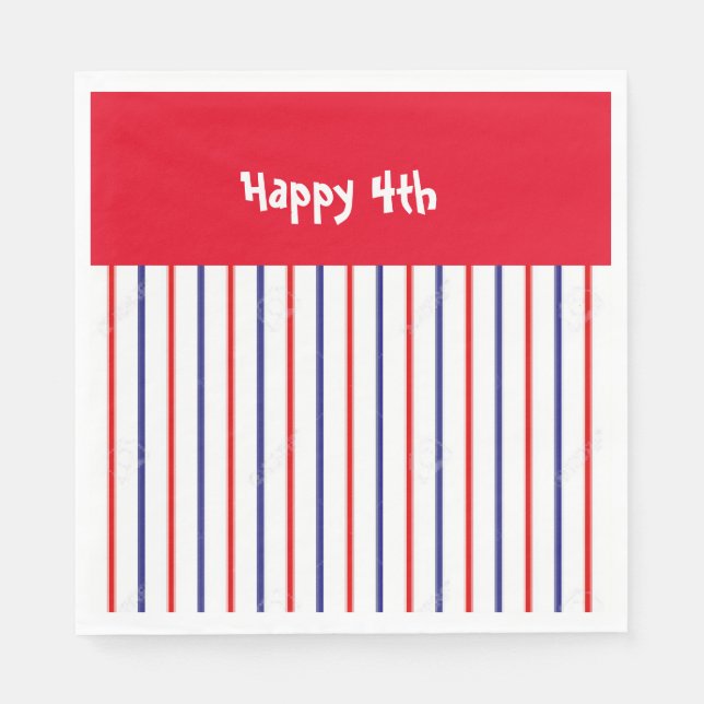 "Red, White and Blue Gappy 4th" Mittagessen Serviette (Vorderseite)