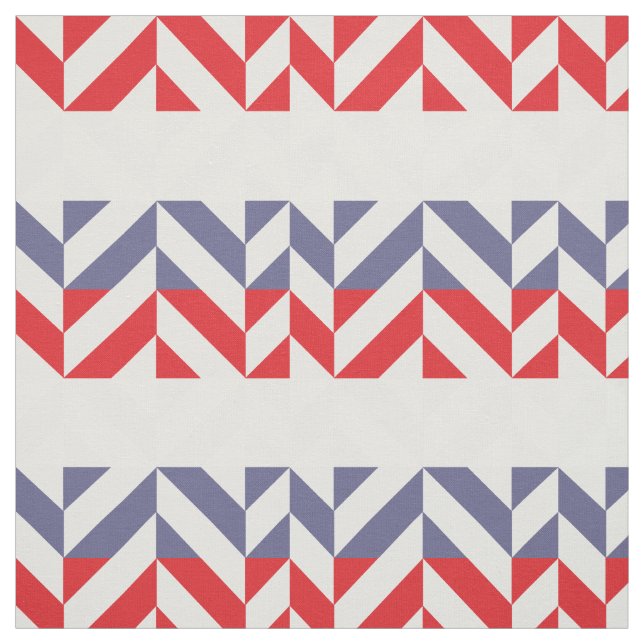 Red White and Blue Geometric ZigZag Stoff (Muster)