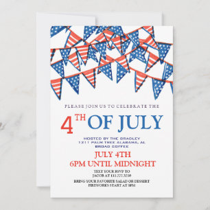 Red White and Blue GRILLEN Feuerwerk 4. Juli Party Einladung