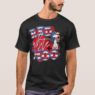 Red White and Blue Moo Cow mit Bandana 4. Juli T-Shirt