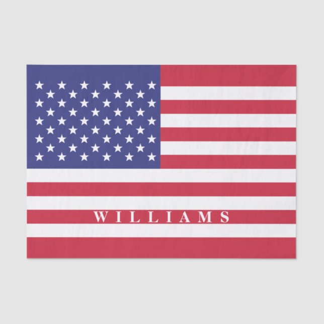 Red White and Blue Patriotic American Flag Seidenpapier (Vorderseite)