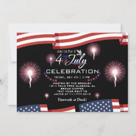 Red White and Blue Patriotic Feuerwerk 4. Juli Einladung