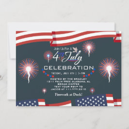Red White and Blue Patriotic Feuerwerk 4. Juli Einladung
