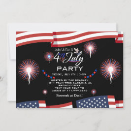 Red White and Blue Patriotic Feuerwerk 4. Juli Einladung