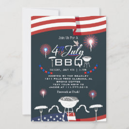 Red White and Blue Patriotic Feuerwerk 4. Juli Einladung