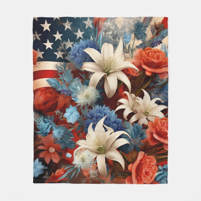 Red White and Blue Patriotic Fleecedecke (Vorderseite)