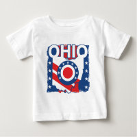 Red White and Blue Patriotic Grunge Ohio