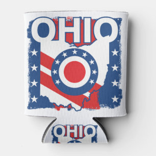 Red White and Blue Patriotic Grunge Ohio Dosenkühler