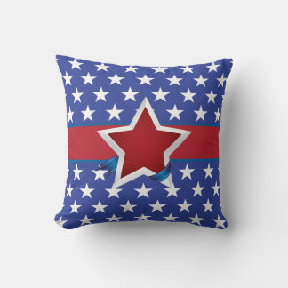 Red White and Blue Patriotic Star Pattern Kissen