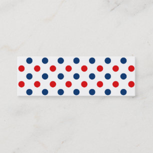 Red White and Blue Polka Dots Mini Visitenkarte