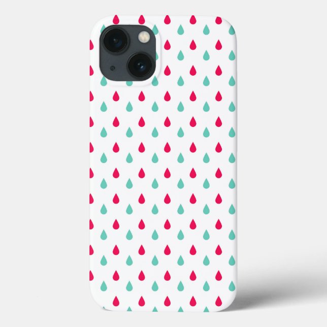 Red White and Blue Raindrop Design Case-Mate iPhone Hülle (Rückseite)