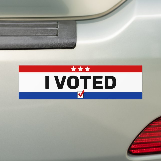 Red White and Blue Simple "I VOTED" Autoaufkleber (Auf Auto)