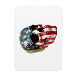 Red White and Blue Skull auf dem Magneten Magnet