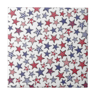 Red White and Blue Stars America Patriotic  Fliese