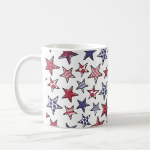 Red White and Blue Stars America Patriotic Kaffeetasse