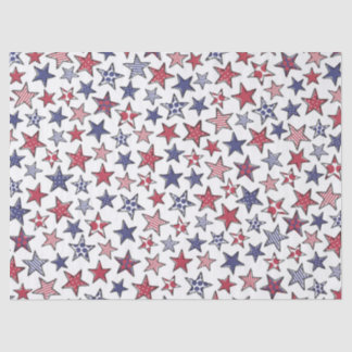 Red White and Blue Stars America Patriotic  Seidenpapier