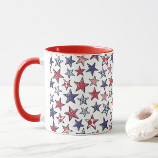 Red White and Blue Stars America Patriotic  Tasse