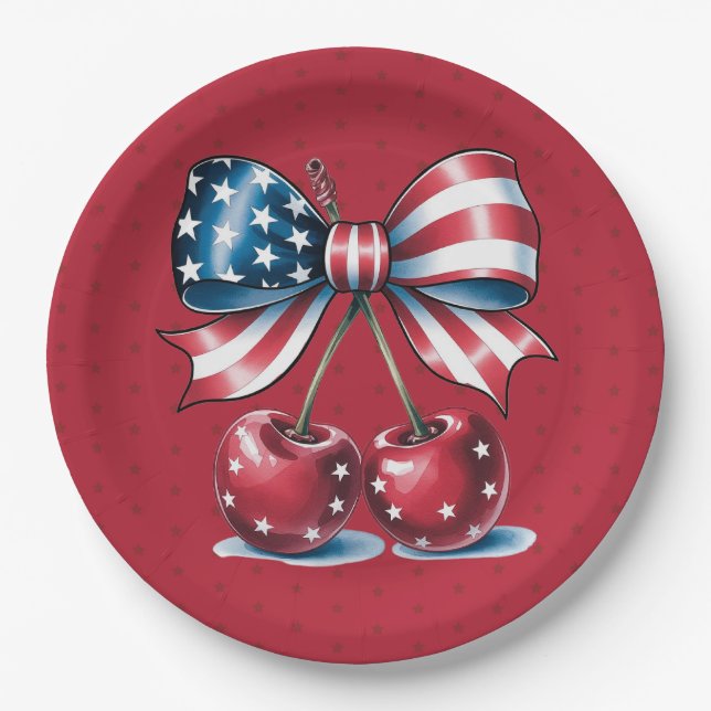 Red White And Blue Stars Paper Plate Pappteller (Vorderseite)