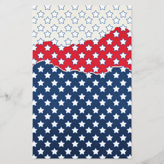 Red, White and Blue Stars (USA) (Vereinigte Staate Briefpapier (Vorderseite)
