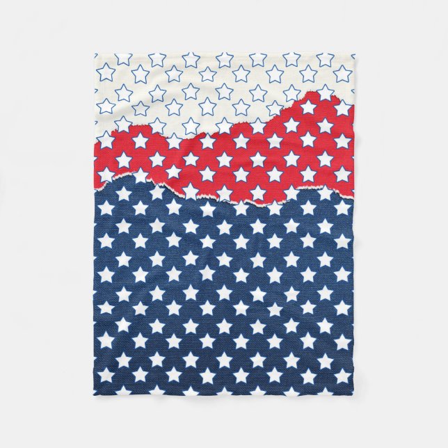 Red, White and Blue Stars (USA) (Vereinigte Staate Fleecedecke (Vorderseite)