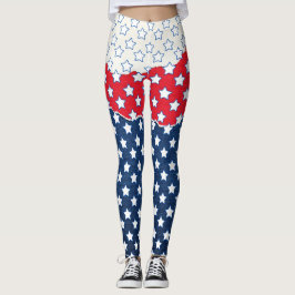 Red, White and Blue Stars (USA) (Vereinigte Staate Leggings