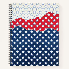 Red, White and Blue Stars (USA) (Vereinigte Staate Notizbuch