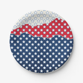 Red, White and Blue Stars (USA) (Vereinigte Staate Pappteller