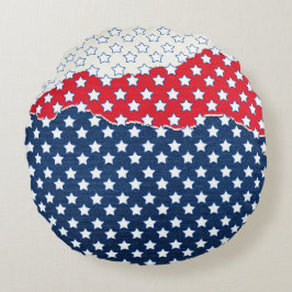 Red, White and Blue Stars (USA) (Vereinigte Staate Rundes Kissen