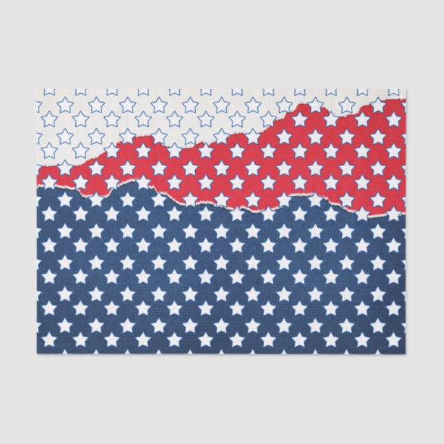 Red, White and Blue Stars (USA) (Vereinigte Staate Seidenpapier (Vorderseite)