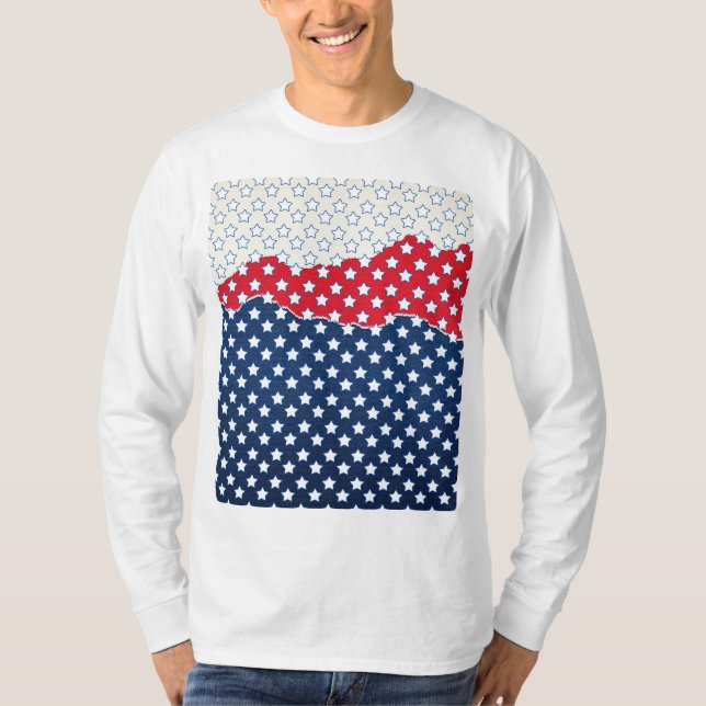 Red, White and Blue Stars (USA) (Vereinigte Staate T-Shirt (Vorderseite)
