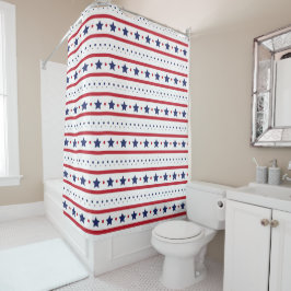 Red White and Blue US Flagge Dusche Curta Duschvorhang
