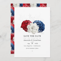 Red White and Blue USA American Wedding Foto