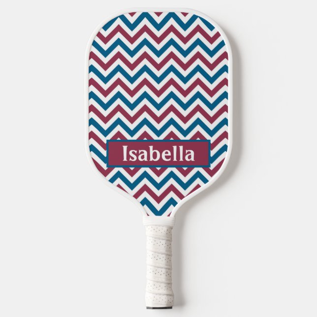 Red White and Blue USA Individuelle Name Pickleball Schläger (Vorderseite)