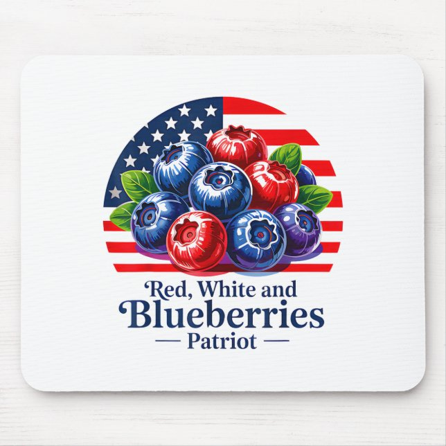 Red White And Blueberries Christian Patriotic  Mousepad (Vorne)