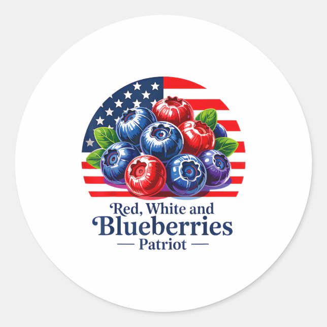Red White And Blueberries Christian Patriotic  Runder Aufkleber (Vorderseite)