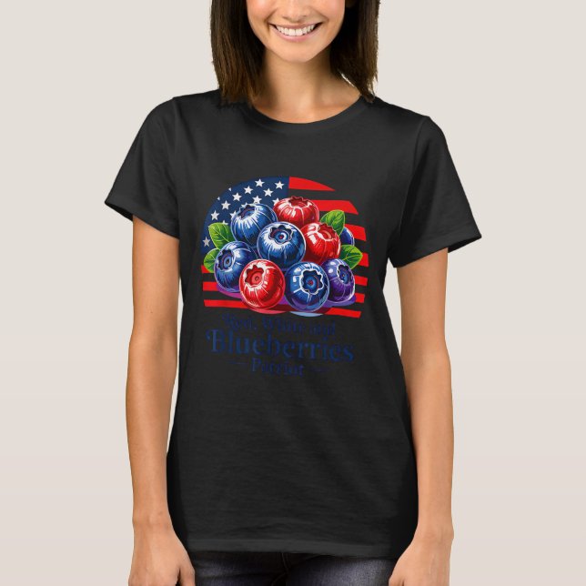 Red White And Blueberries Christian Patriotic  T-Shirt (Vorderseite)