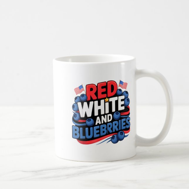 Red, White And Blueberries Patriot  Kaffeetasse (Rechts)