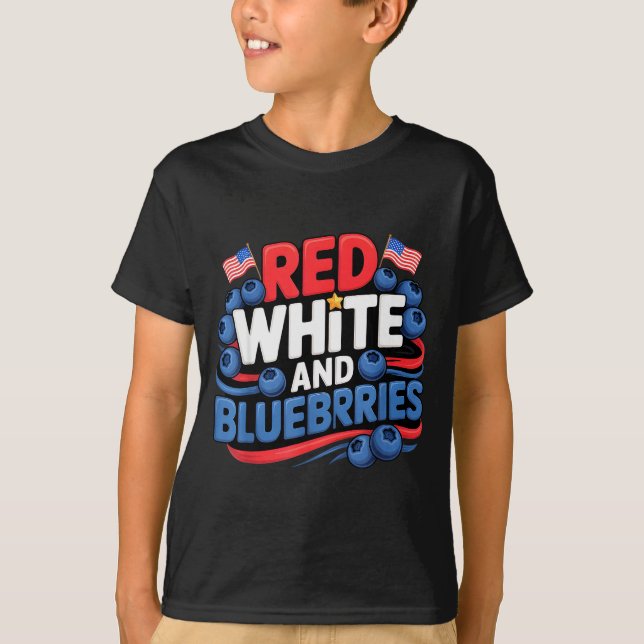 Red, White And Blueberries Patriot  T-Shirt (Vorderseite)
