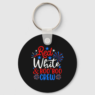 Red White and Boo Crew Funny 4. Juli Nurse Schlüsselanhänger