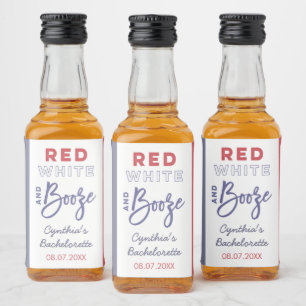Red White and Booze USA Junggeselinnen-Abschied Ge Alkoholflaschenetikett