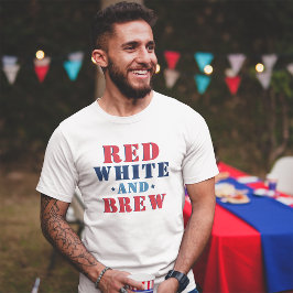 Red White and Brew Funny 4. Juli Mens T-Shirt