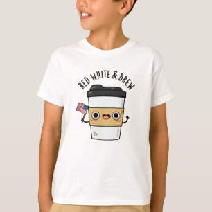 Red White and Brew Funny American Flag Coffee Pub T-Shirt
