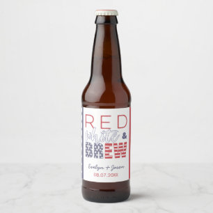 Red White and Brew USA Backyard GRILLEN Dusche Par Bierflaschenetikett