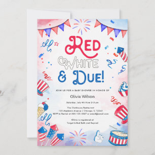Red White and Due - 4. Juli Babydusche Einladung