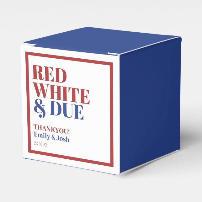 Red White and Due 4. Juli Babydusche Geschenkschachtel (Vorderseite)