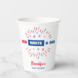 Red White and Due 4. Juli Patriotic Baby Dusche Pappbecher