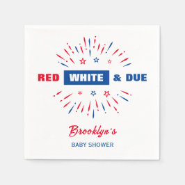 Red White and Due 4. Juli Patriotic Baby Dusche Serviette