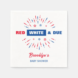 Red White and Due 4. Juli Patriotic Baby Dusche Serviette