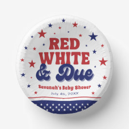 Red, White and Due 4 July Patriotic Baby Shower Pappteller